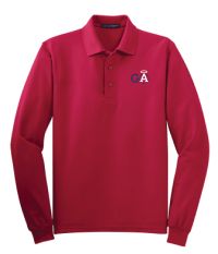 GA Uniform Long Sleeve YOUTH Polo-RED (Y500LS)